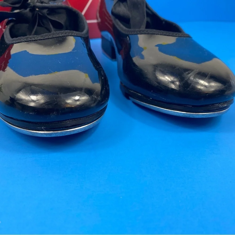 Capezio TeleTone Tap Dance Shoes Black Patent SIZE 7M